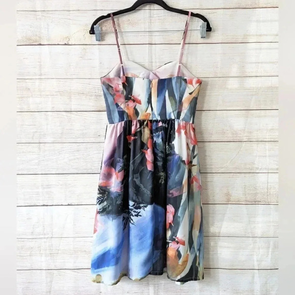Corey Lynn Calter Size 0 Knee Length Spaghetti Strap Dress Daybreak Floral Lined - Picture 8 of 12